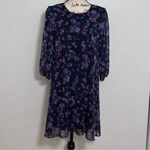 Calvin Klein Navy Floral Dress Women 8